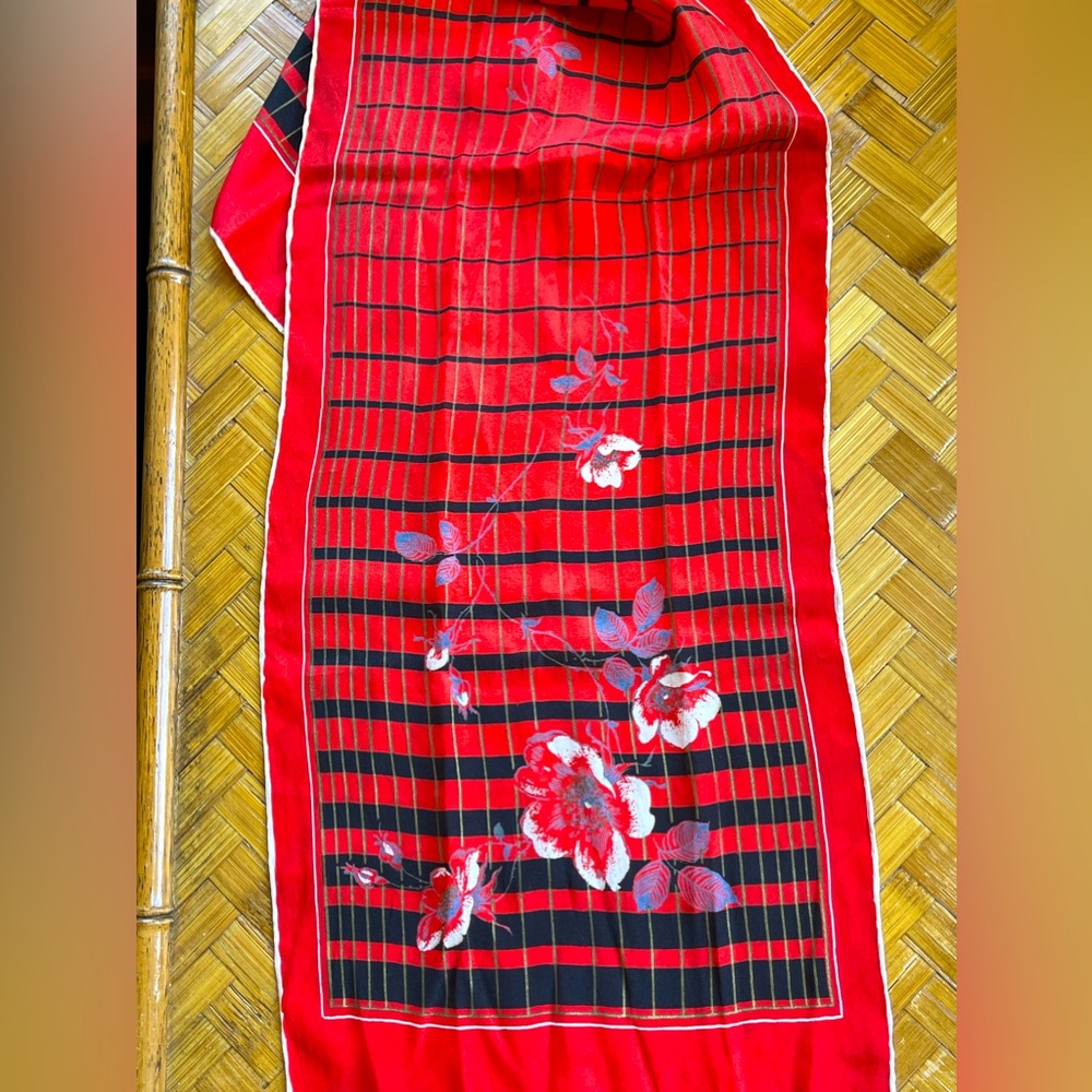 Vintage oblong scarf, silk blend